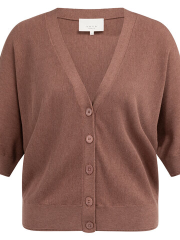 Yaya Batwing Knit Cardigan Burlwood Pink Melange