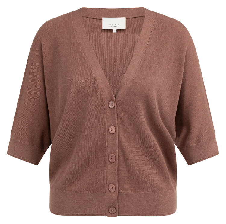 Yaya Batwing Knit Cardigan Burlwood Pink Melange