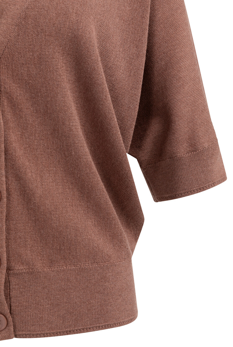 Yaya Batwing Knit Cardigan Burlwood Pink Melange