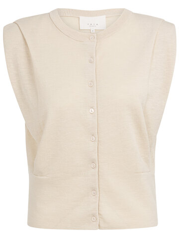 Yaya Shoulder Detail Cardigan Cloud Creme White