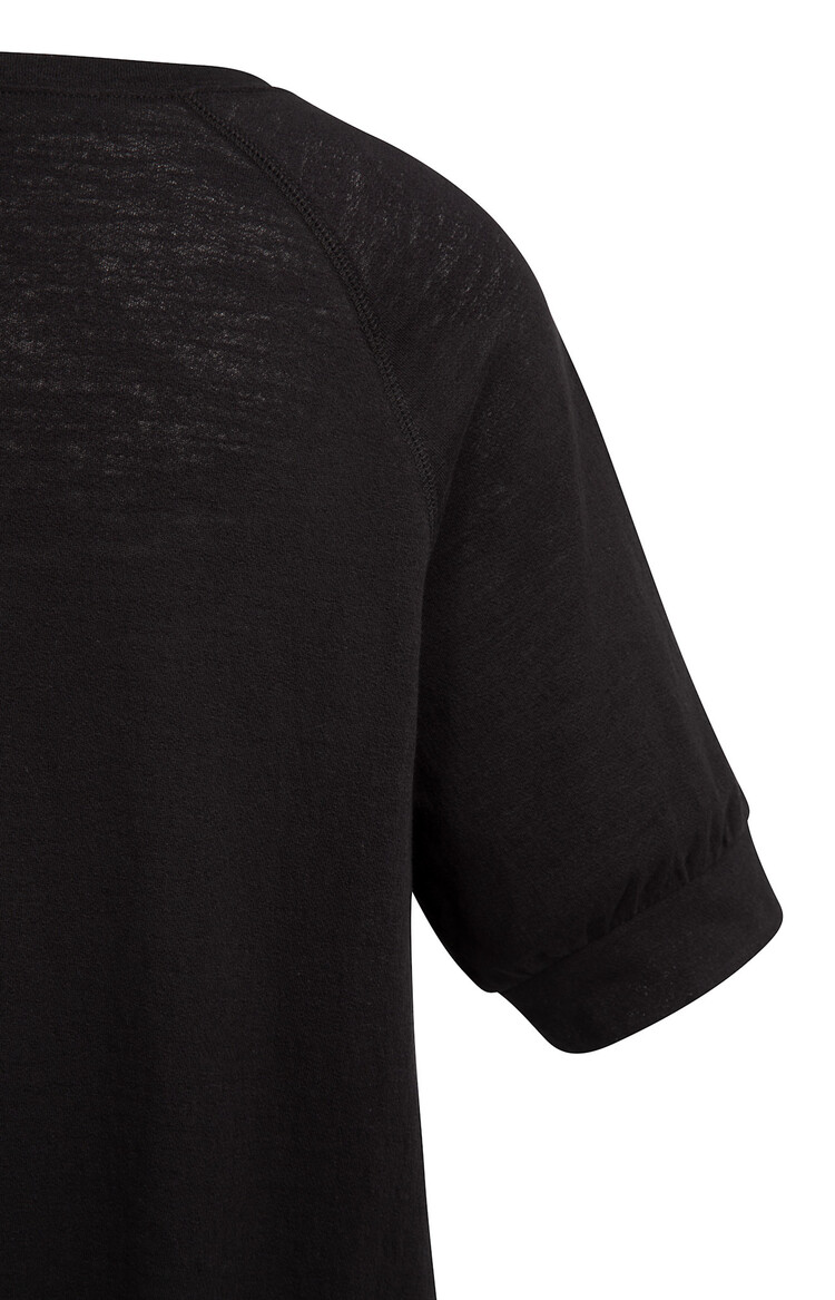 Yaya Jersey Top With Knitted Outlook Black