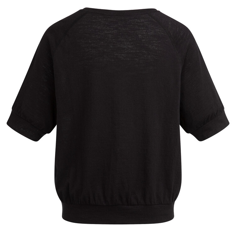 Yaya Jersey Top With Knitted Outlook Black