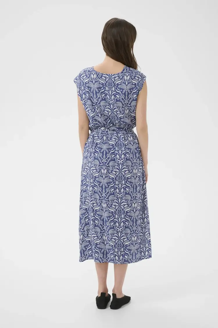Part Two Bolene Dress Blue Block Print