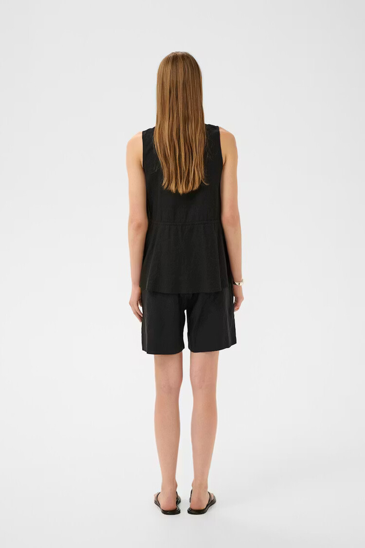 InWear Rowan Linen Drawstring Blouse Black