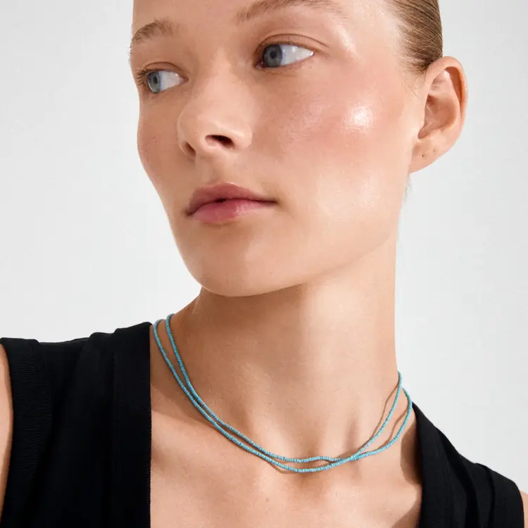 Pilgrim Jewellery HAZE 2-In-1 Set Necklace, Blue/Gold Plated