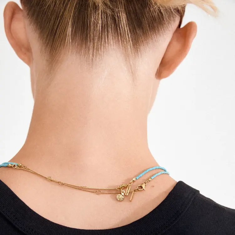 Pilgrim Jewellery HAZE 2-In-1 Set Necklace, Blue/Gold Plated