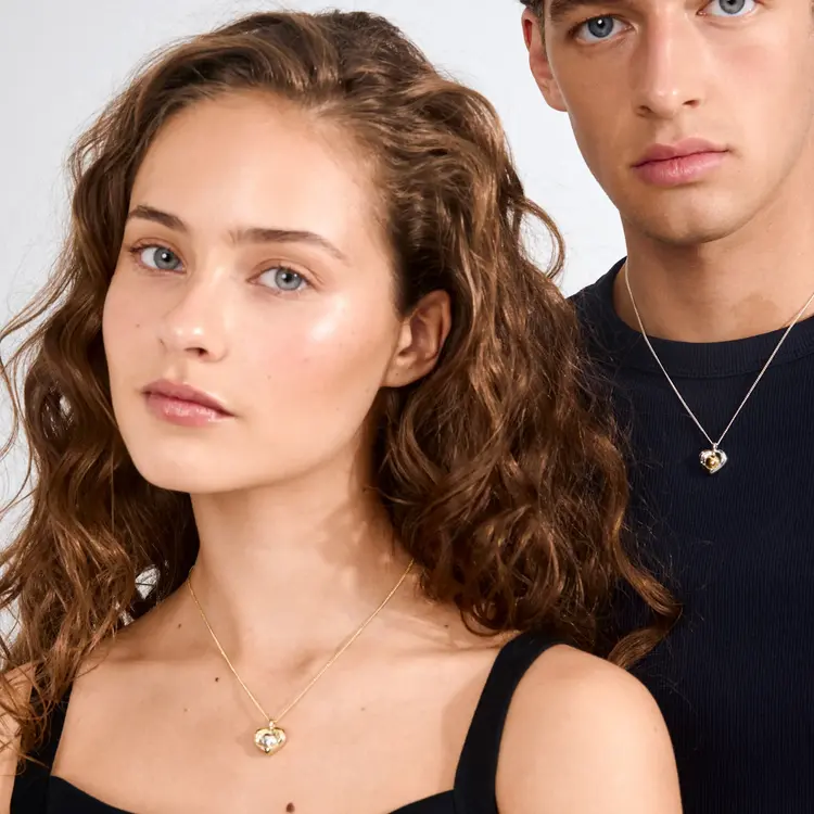 Pilgrim Jewellery NOVA Heart Necklace Gold Plated