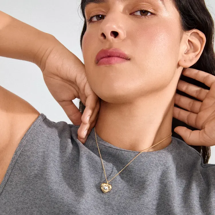 Pilgrim Jewellery NOVA Heart Necklace Gold Plated