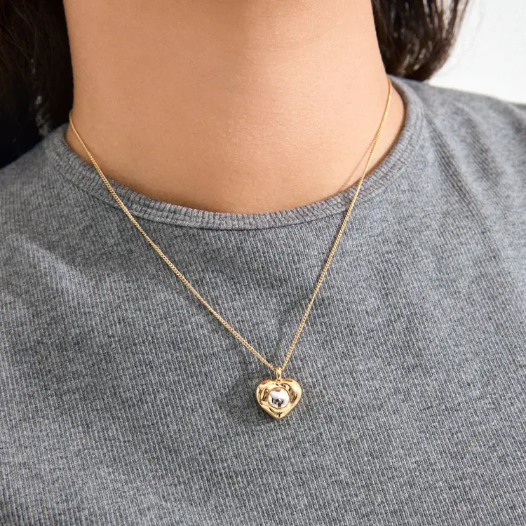Pilgrim Jewellery NOVA Heart Necklace Gold Plated