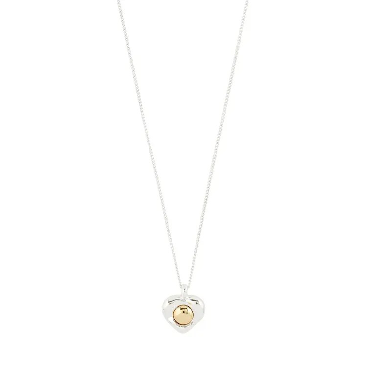 Pilgrim Jewellery NOVA Heart Necklace Silver Plated