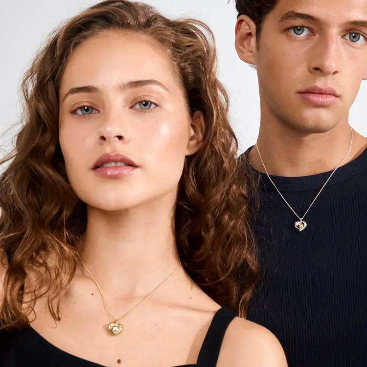 Pilgrim Jewellery NOVA Heart Necklace Silver Plated