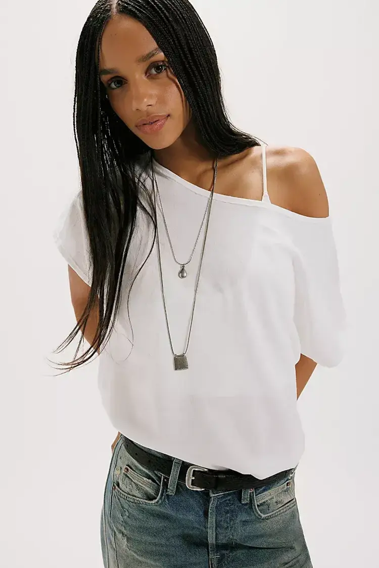 Free People Peggy Tee Clean Ivory
