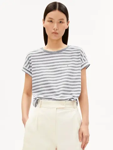 Armedangels Idaara Stripes White/Silver Melange