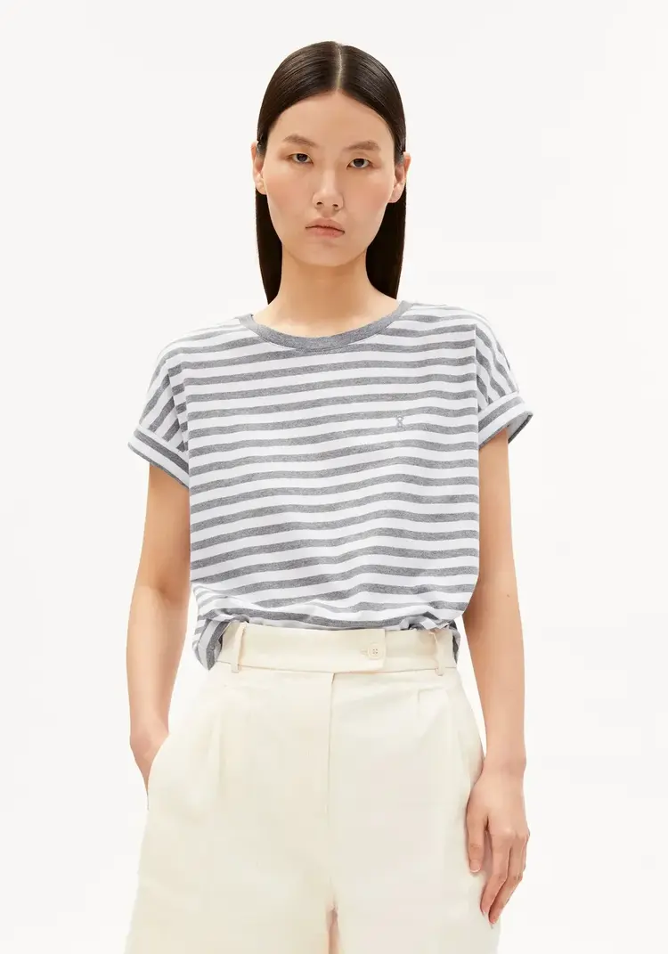 Armedangels Idaara Stripes White/Silver Melange