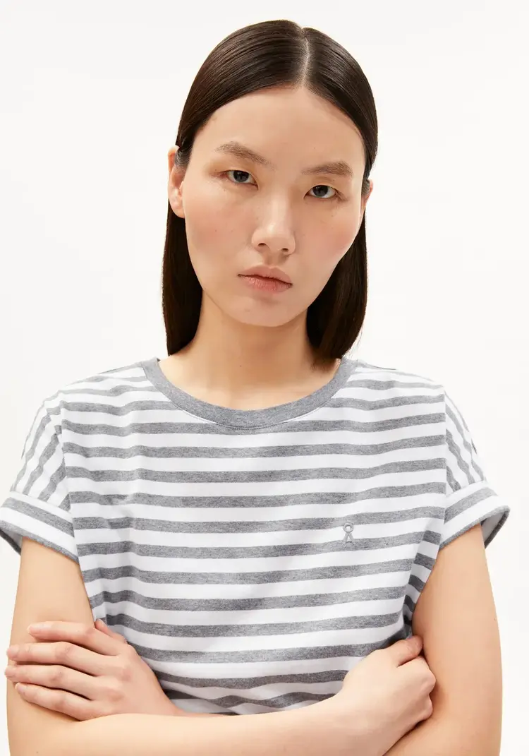Armedangels Idaara Stripes White/Silver Melange