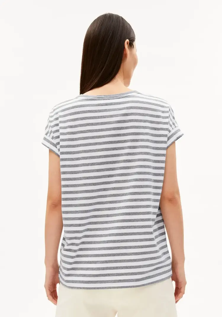 Armedangels Idaara Stripes White/Silver Melange