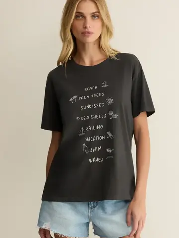 ZSupply To Do List Boyfriend Tee Black Sand