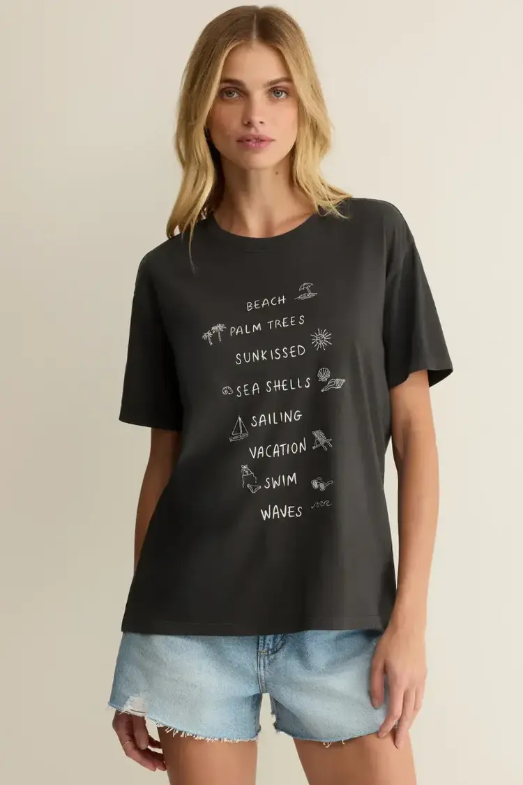 ZSupply To Do List Boyfriend Tee Black Sand