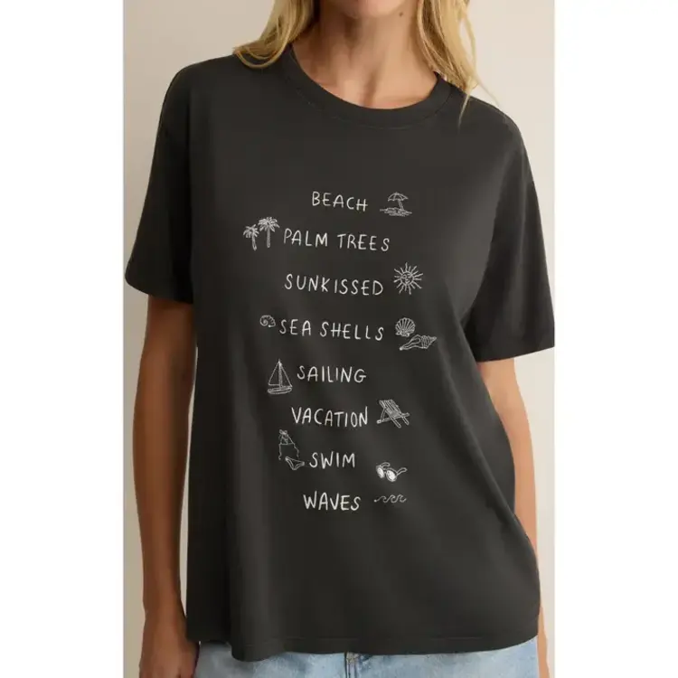 ZSupply To Do List Boyfriend Tee Black Sand