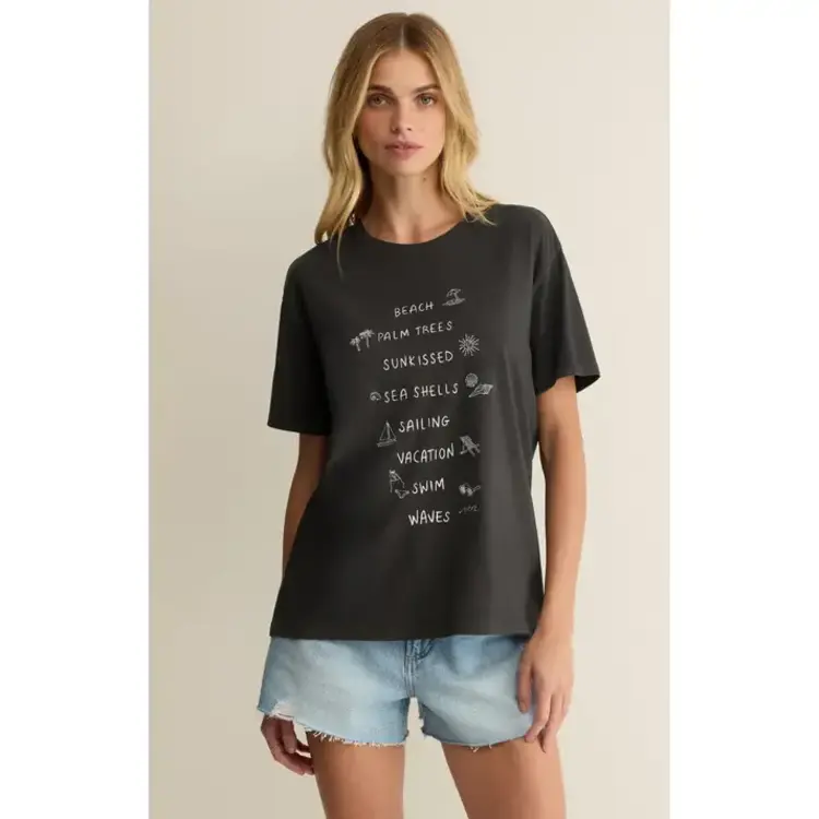 ZSupply To Do List Boyfriend Tee Black Sand