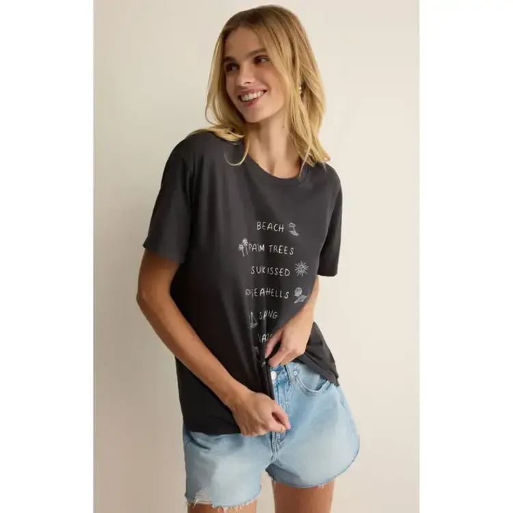 ZSupply To Do List Boyfriend Tee Black Sand