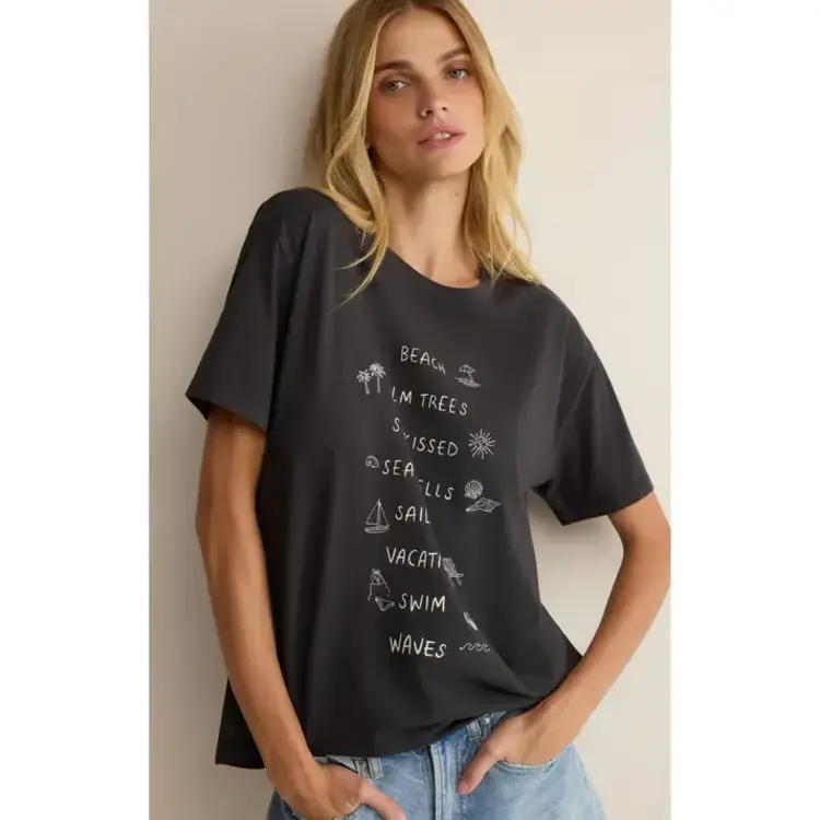 ZSupply To Do List Boyfriend Tee Black Sand