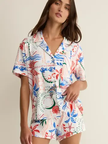 ZSupply Beach Days Getaway PJ Top White