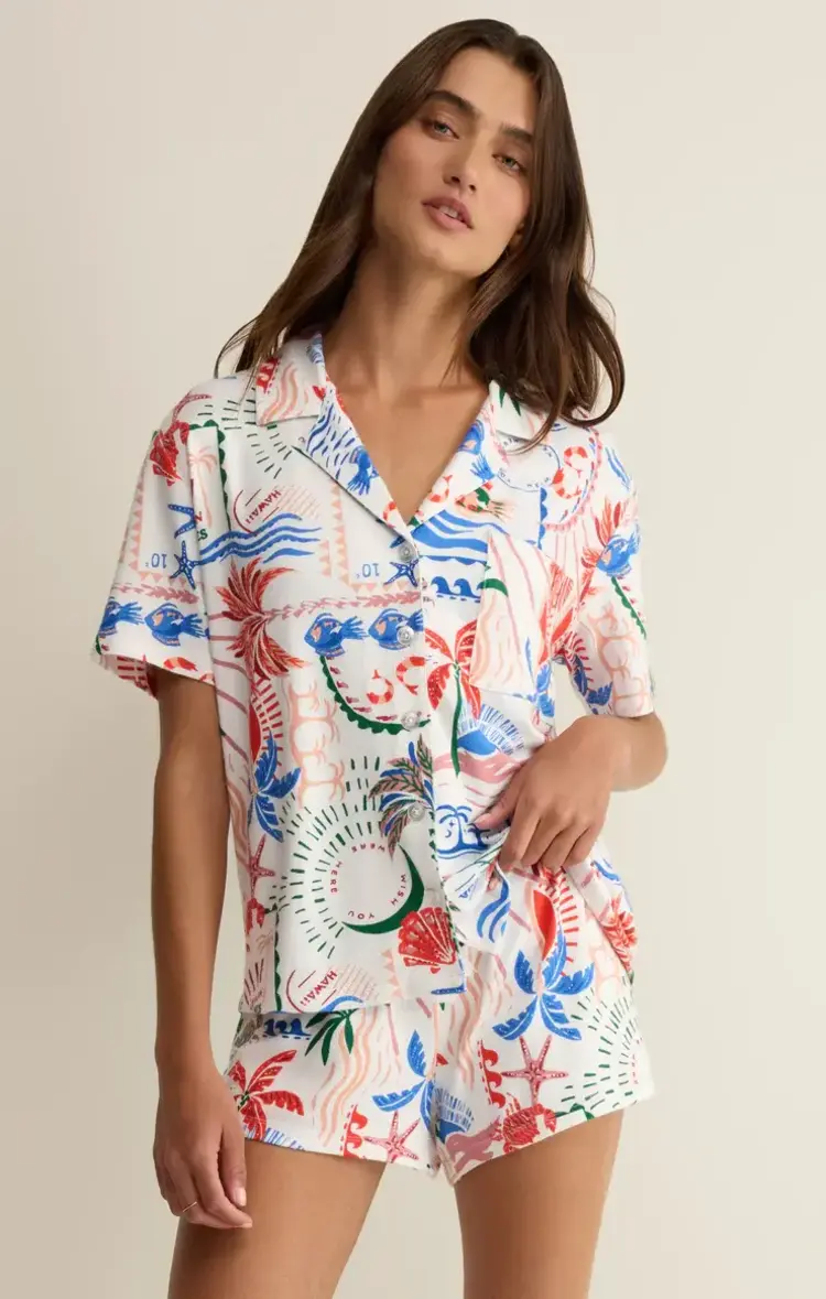 ZSupply Beach Days Getaway PJ Top White