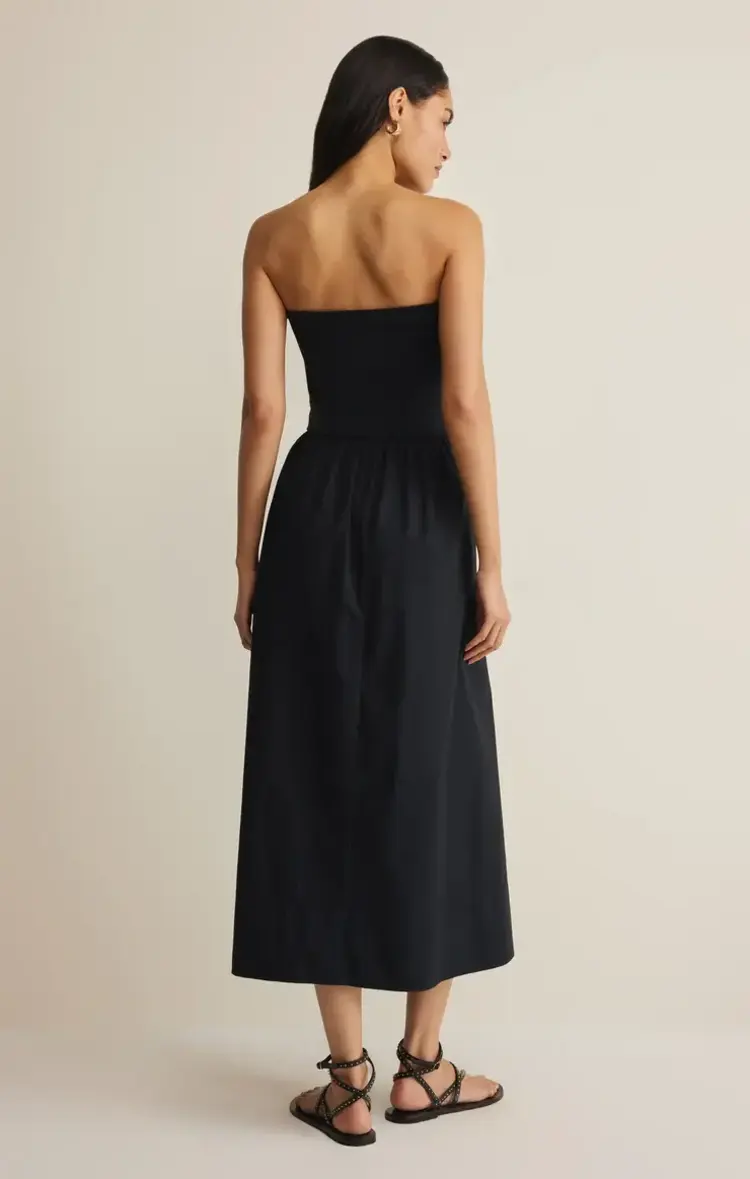 ZSupply Sunsought Strapless Midi Dress Black
