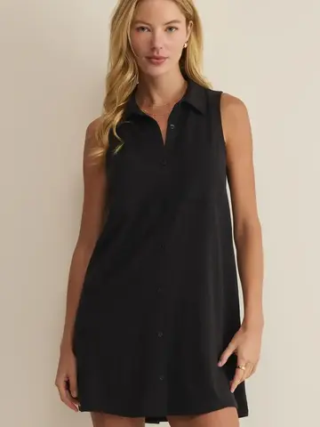 ZSupply New Light Textured Mini Dress Black