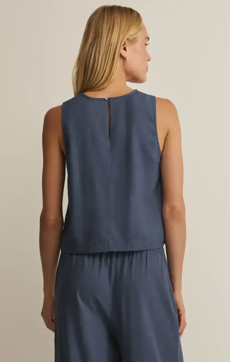 ZSupply Sloane Linen Top Vintage Indigo