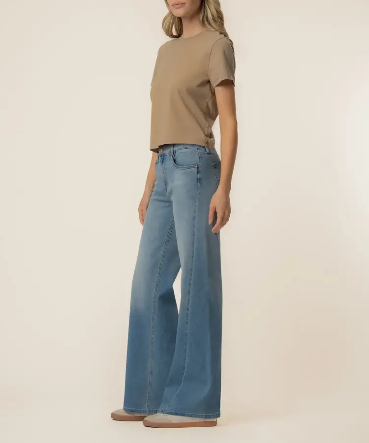 KUT from the Kloth Jean High Rise Wide Leg Clean Hem Loveliness