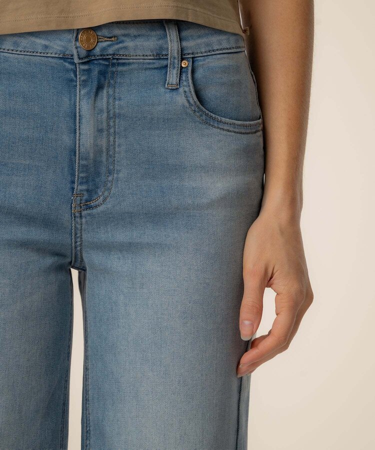 KUT from the Kloth Jean High Rise Wide Leg Clean Hem Loveliness