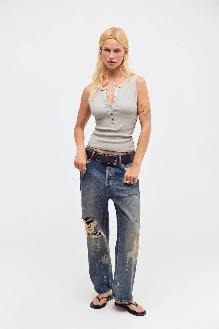 Free People Jamie Henley Tank Quiet Grey