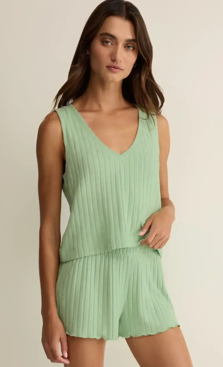 ZSupply Sloane V-Neck Rib Tank Sprout