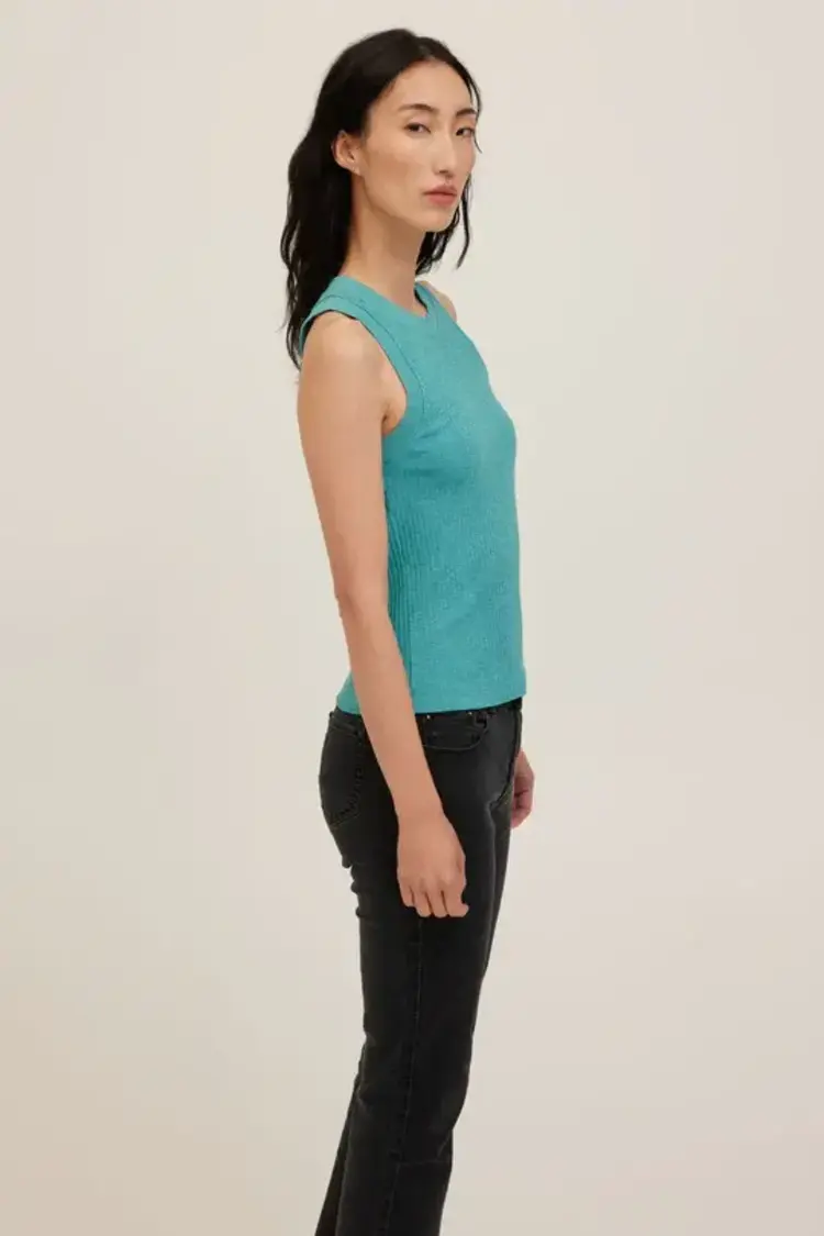 Project Social T Player Racerback Rib Tank Island Teal