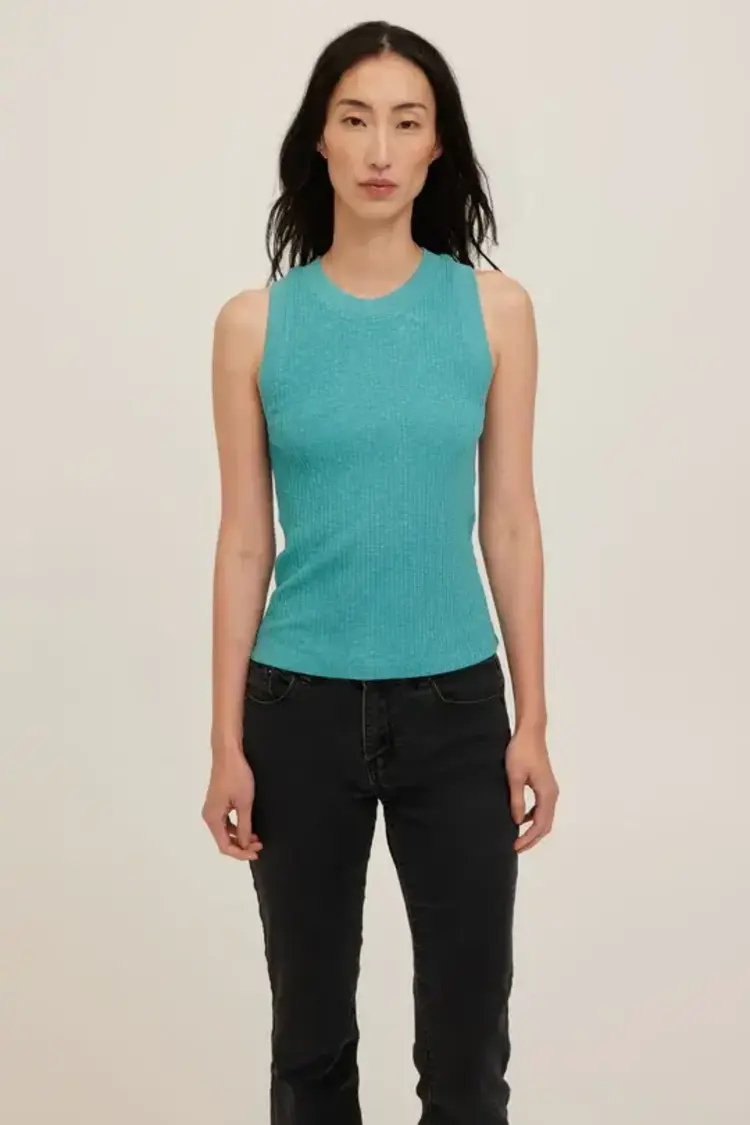 Project Social T Player Racerback Rib Tank Island Teal