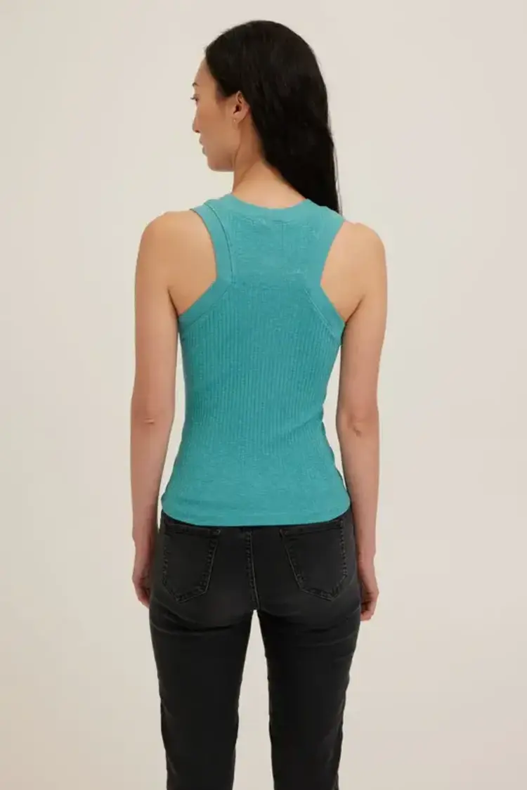 Project Social T Player Racerback Rib Tank Island Teal