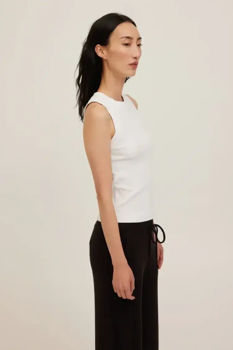 Project Social T Player Racerback Rib Tank White