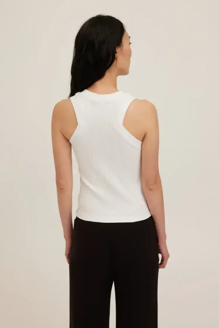 Project Social T Player Racerback Rib Tank White