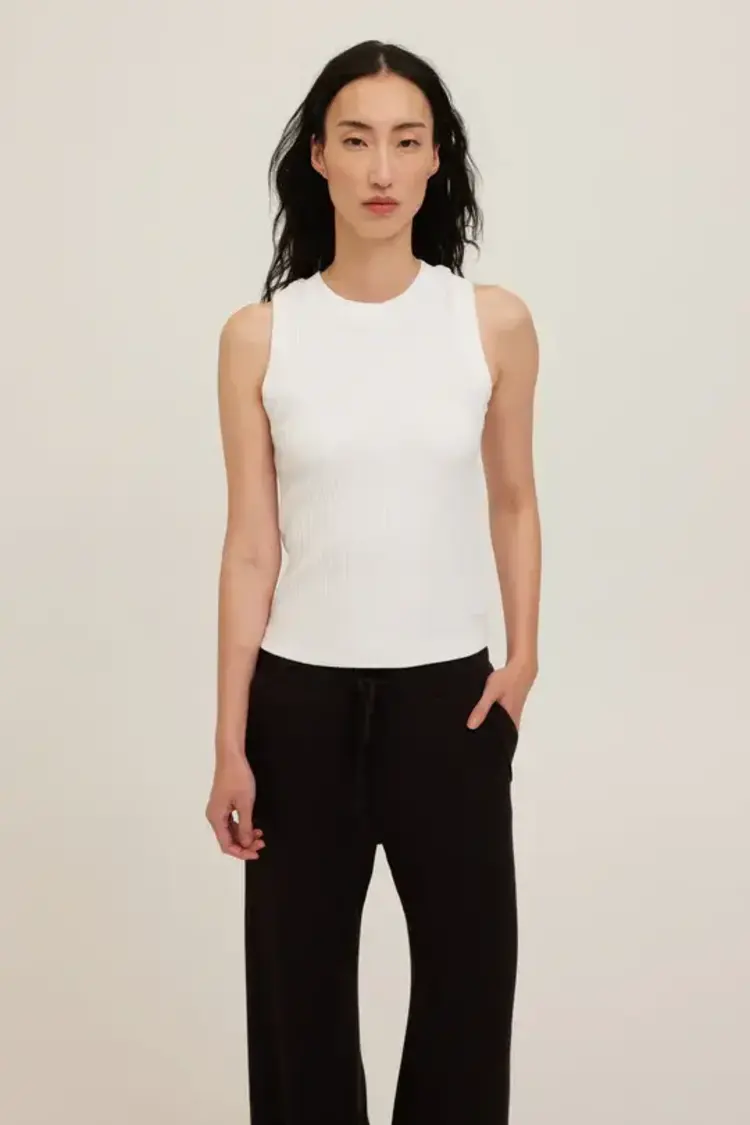 Project Social T Player Racerback Rib Tank White