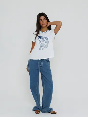 Sunny Somewhere MTK Beach Club Femme Crew White