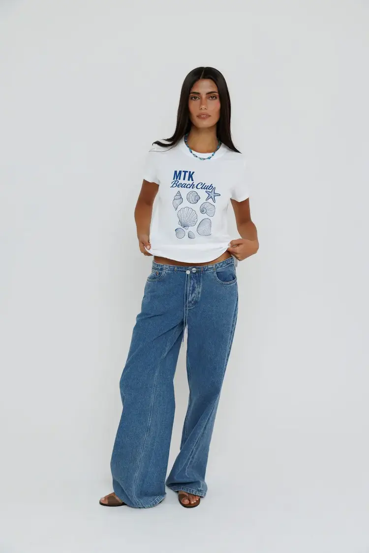 Sunny Somewhere MTK Beach Club Femme Crew White