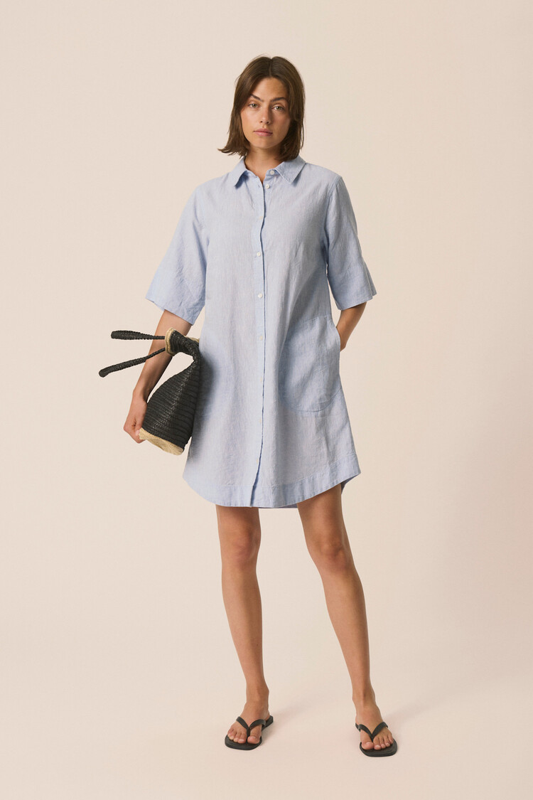 Part Two Berrit Dress Light Blue Chamb