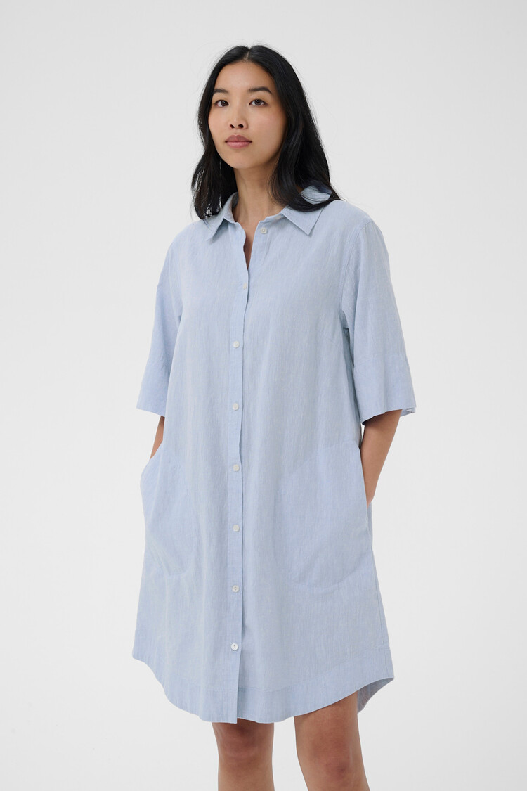 Part Two Berrit Dress Light Blue Chamb