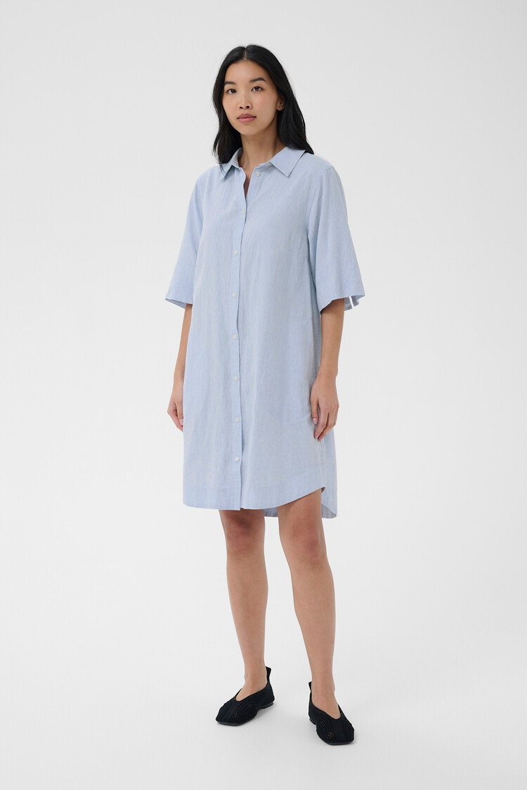 Part Two Berrit Dress Light Blue Chamb