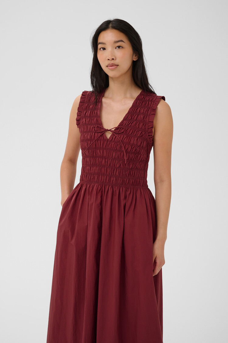 Part Two Borgnette Dress Burnt Russet