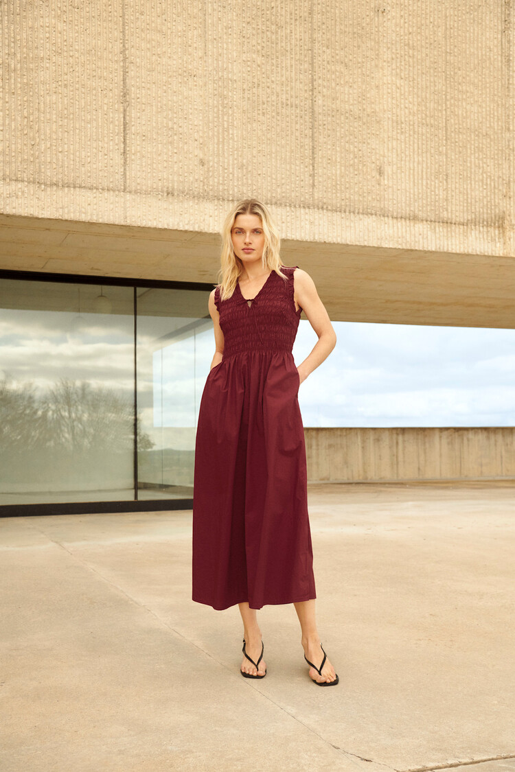 Part Two Borgnette Dress Burnt Russet