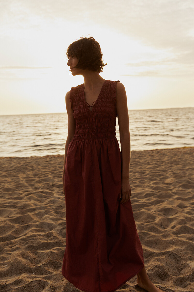 Part Two Borgnette Dress Burnt Russet