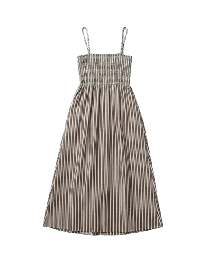 Pistola Bianca Dress Earthen Brown Stripe